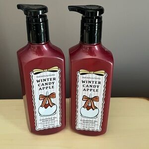 Two New Bath & Body Works Winter Candy Apple Cleansing Gel Hand Soaps